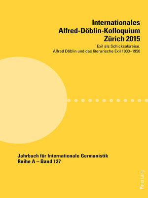 cover image of Internationales Alfred-Döblin-Kolloquium Zürich 2015